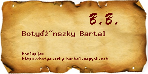 Botyánszky Bartal névjegykártya